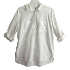 Loft White Cotton The Softened Shirt L